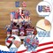 14 Pcs 4th of July Tiered Tray Decor Patriotic Table Decor Memorial Day Decorations Red White Blue Wooden Sign Farmhouse American Flag USA Flag for Independence Day Centerpieces